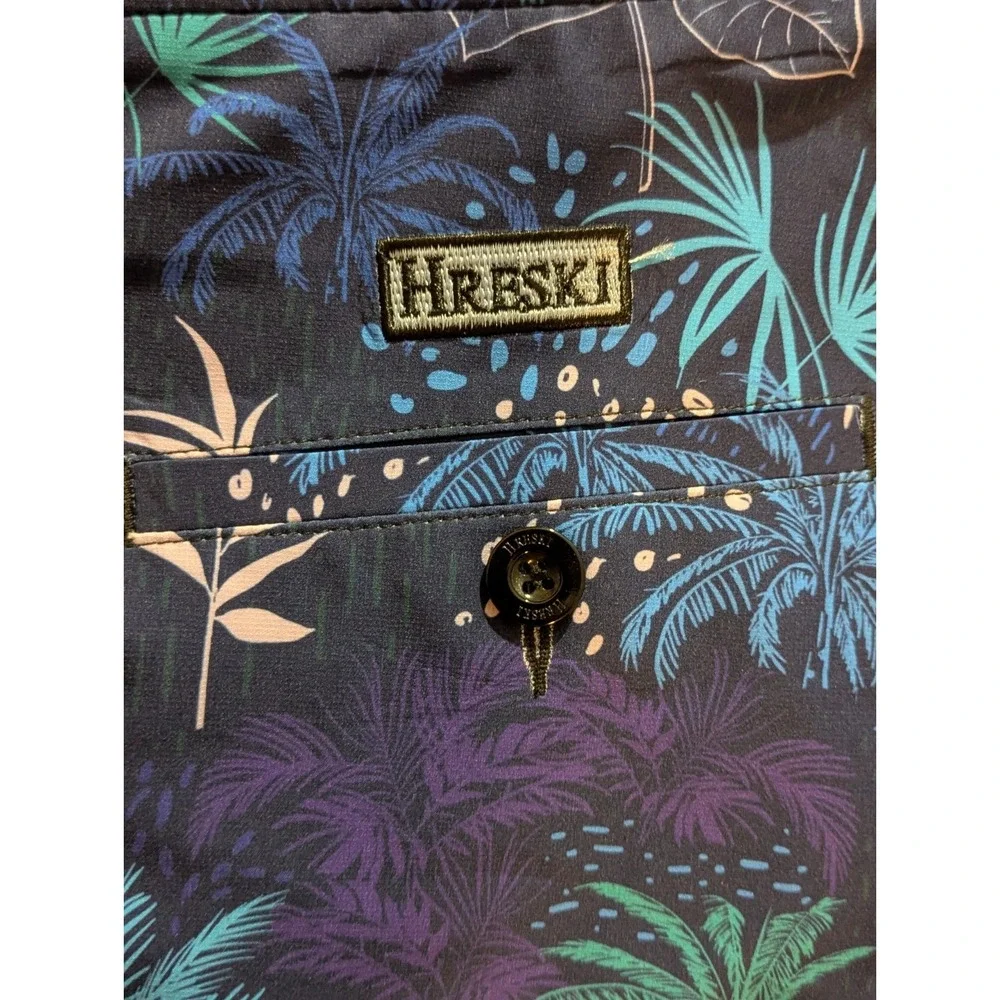 Hareski Lined Swimming Trunks Tropical Palm Trees Size‎ 34 NWT